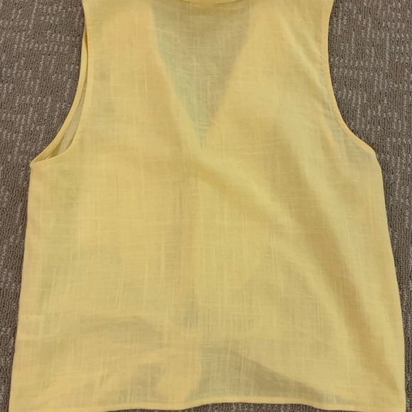 Bright Yellow Button Down Crop Top - Picture 2 of 3